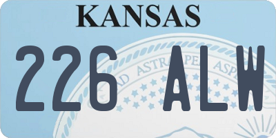 KS license plate 226ALW