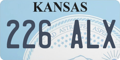 KS license plate 226ALX