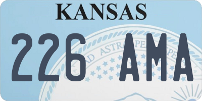 KS license plate 226AMA