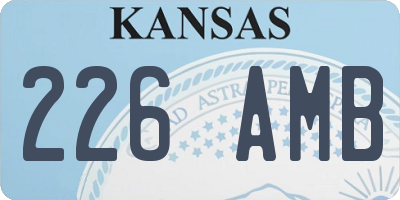 KS license plate 226AMB
