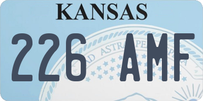 KS license plate 226AMF