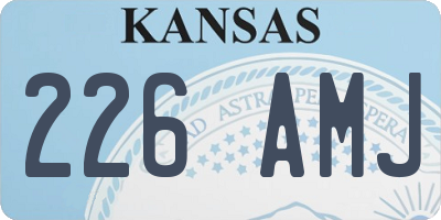 KS license plate 226AMJ