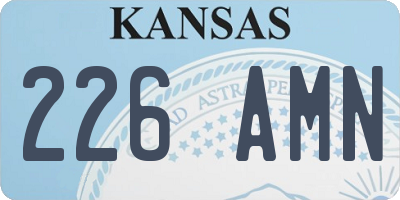 KS license plate 226AMN
