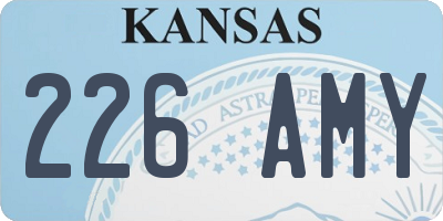 KS license plate 226AMY