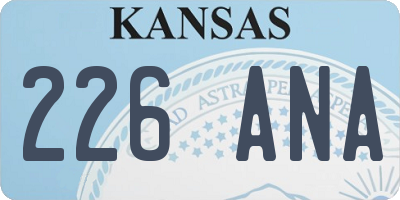 KS license plate 226ANA