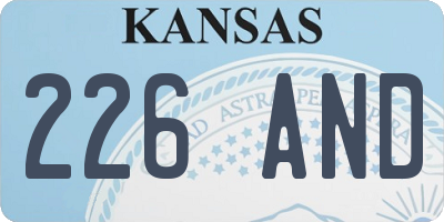 KS license plate 226AND