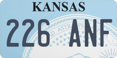 KS license plate 226ANF