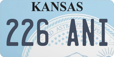 KS license plate 226ANI