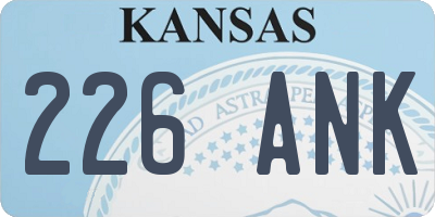 KS license plate 226ANK