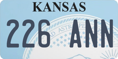 KS license plate 226ANN