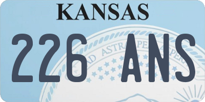 KS license plate 226ANS