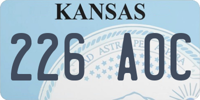 KS license plate 226AOC