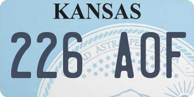 KS license plate 226AOF