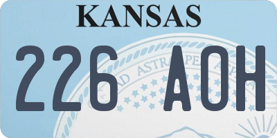 KS license plate 226AOH