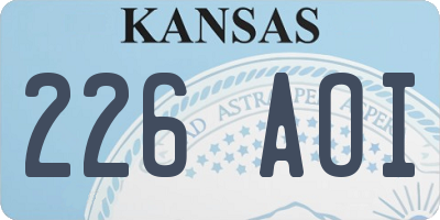 KS license plate 226AOI