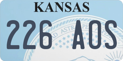 KS license plate 226AOS