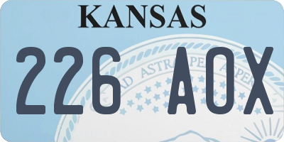 KS license plate 226AOX
