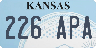 KS license plate 226APA