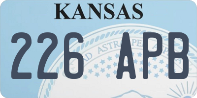 KS license plate 226APB