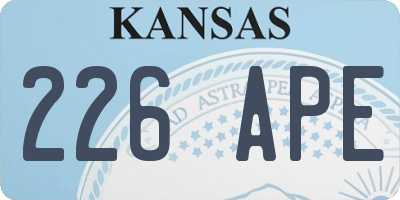 KS license plate 226APE