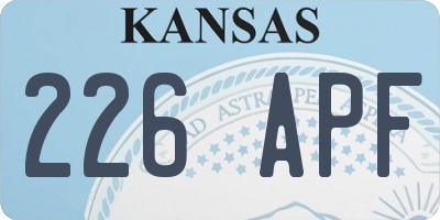 KS license plate 226APF