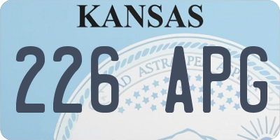 KS license plate 226APG