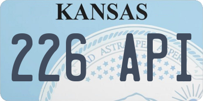 KS license plate 226API