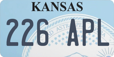 KS license plate 226APL