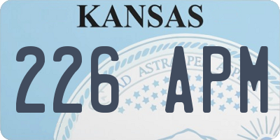 KS license plate 226APM