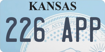 KS license plate 226APP