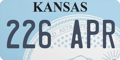 KS license plate 226APR