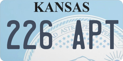KS license plate 226APT
