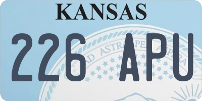KS license plate 226APU
