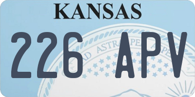 KS license plate 226APV