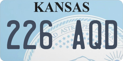 KS license plate 226AQD