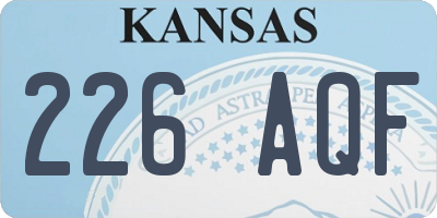 KS license plate 226AQF