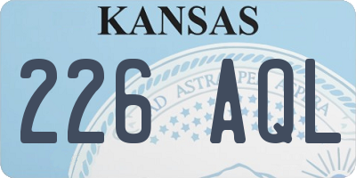 KS license plate 226AQL