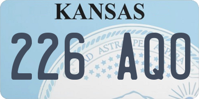 KS license plate 226AQO