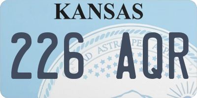 KS license plate 226AQR