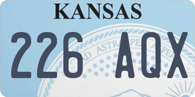 KS license plate 226AQX