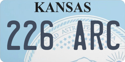 KS license plate 226ARC