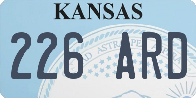 KS license plate 226ARD