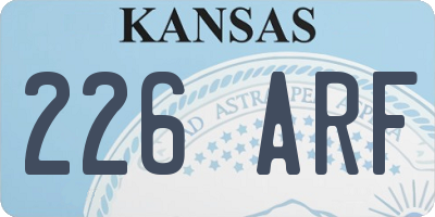 KS license plate 226ARF