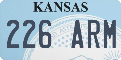 KS license plate 226ARM