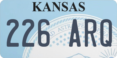 KS license plate 226ARQ