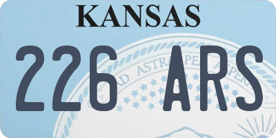 KS license plate 226ARS