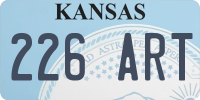 KS license plate 226ART