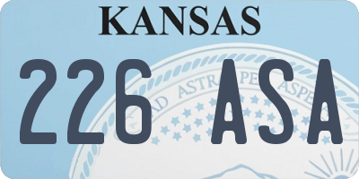 KS license plate 226ASA