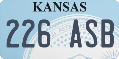KS license plate 226ASB