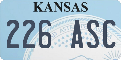 KS license plate 226ASC